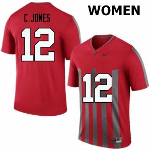 Women's Ohio State Buckeyes #12 Cardale Jones Throwback Nike NCAA College Football Jersey Top Deals ORL1744ER